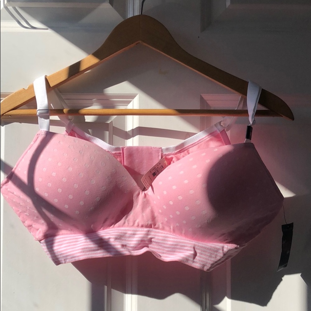 Pink polkadot comfort bra